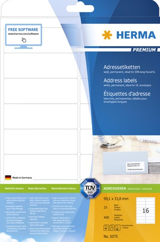 Etiket HERMA 5075 A4 99.1x33.8 mm premium wit 25 Vel-3
