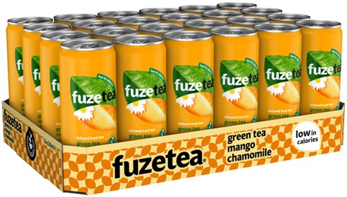 Frisdrank Fuze Tea Green mango chamom blik 330ml 330 Milliliter-2