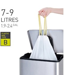 Afvalzak EKO MDPE type B trekb 40x45cm 7-9L wit 25 Stuk