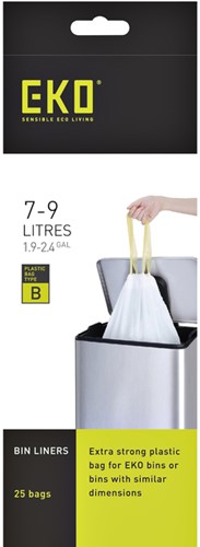 Afvalzak EKO MDPE type B trekb 40x45cm 7-9L wit 25 Stuk-2