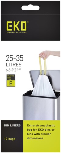 Afvalzak EKO MDPE type E trekb 55x70cm 25-35L wit 12 Stuk-2