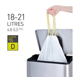 Afvalzak EKO MDPE type D trekb 55x55cm 18-21L wit 20 Stuk