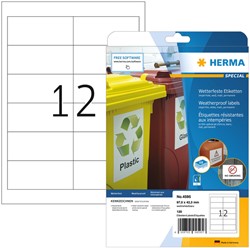 Etiket HERMA 4595 97x42.3mm folie wit 120st 10 Vel
