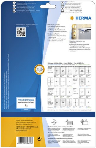 Etiket HERMA 4600 210x148mm A4 folie wit 20st 10 Vel-5