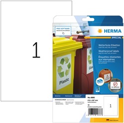 Etiket HERMA 4866 210x297mm A4 folie 10st wit 10 Vel