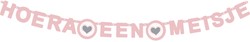 Letterslinger Hoera een meisje roze 1 Stuk