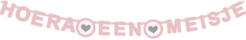 Letterslinger Hoera een meisje roze 1 Stuk