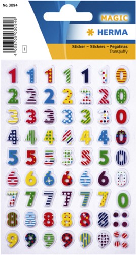 Etiket HERMA 3094 kleurrijke nummers stone 1 Vel-2