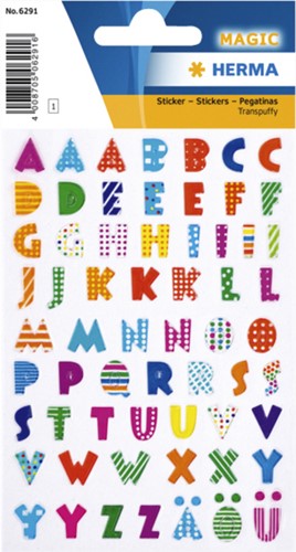 Etiket HERMA 6291 kleurrijke letters stone 1 Vel-2