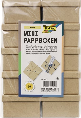 Doos karton Folia mini 7.5x7.5x4.5cm 10stuks kraft 10 Stuk