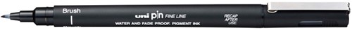 Fineliner Uni-ball Pin brush F zwart 1 Stuk
