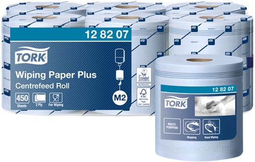 Poetspapier Tork M2 Advanced 2laags 158m blauw 6 Rol