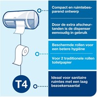 Toiletpapierdispenser Tork T4 duo zwart 1 Stuk-3