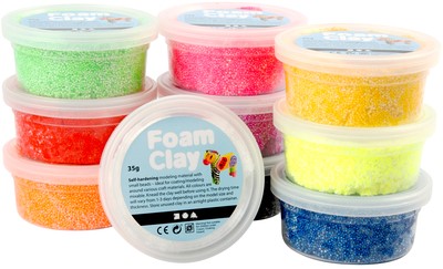 Klei Foam Clay basic 10 x 35gr 10 kleuren 10 Stuk-2
