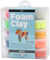 Klei Foam Clay basic 10 x 35gr 10 kleuren 10 Stuk