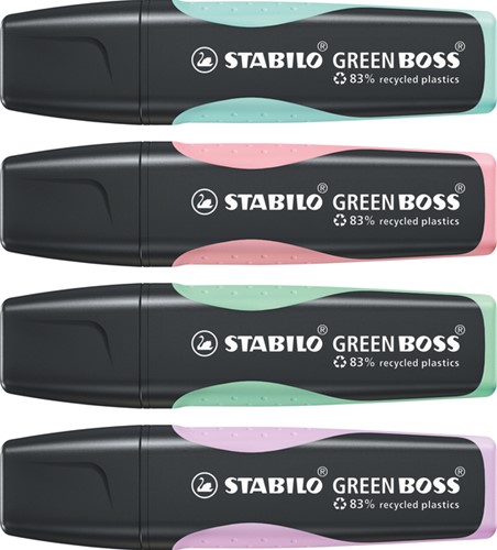 Markeerstift STABILO GREEN BOSS 6070/4 4st pa ass 4 Stuk-2