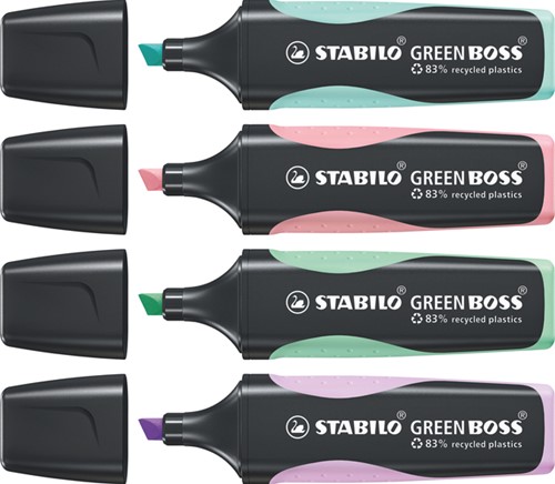 Markeerstift STABILO GREEN BOSS 6070/4 4st pa ass 4 Stuk-3