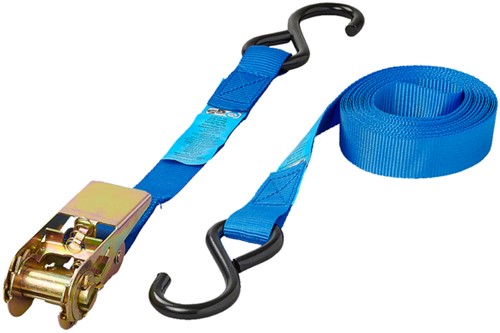 Spanband ProPlus ratel 5 meter met 2 haken blauw 1 Stuk-2
