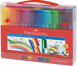 Kleurstift Faber-Castell Connector 60st koffer 60 Stuk