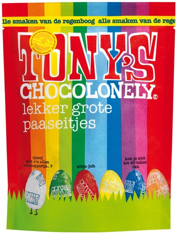 Chocolade Tony's Chocolonely paaseitjes pouch ass 20 Stuk