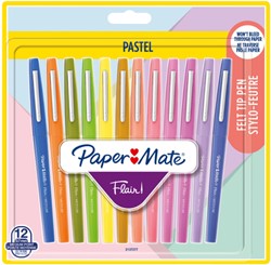 Fineliner Paper Mate Flair Pastel bm 12 kleur 12 Stuk
