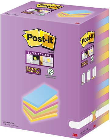 Memoblok Post-it 655 127x76mm assorti 16 Stuk-2