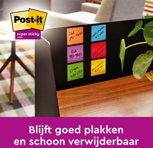 Memoblok Post-it Super Sticky 654 76x76mm color 16 stuks-3