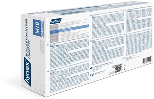 Handschoen Hynex nitril M wit 3.5g 100 stuks 100 Stuk-1