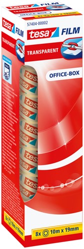 Plakband tesafilm 10mx19mm transparant 8 rol 8 Stuk
