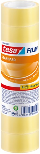 Plakband tesafilm Standaard 10mx19mm tr 8 rol 8 Stuk