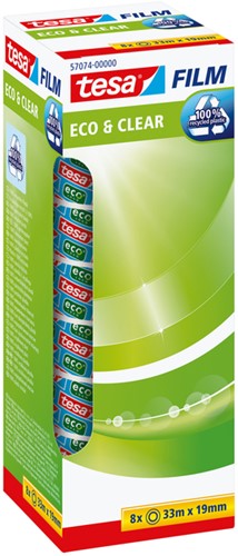 Plakband tesafilm eco clear 33mx19mm tr 8r 8 Stuk