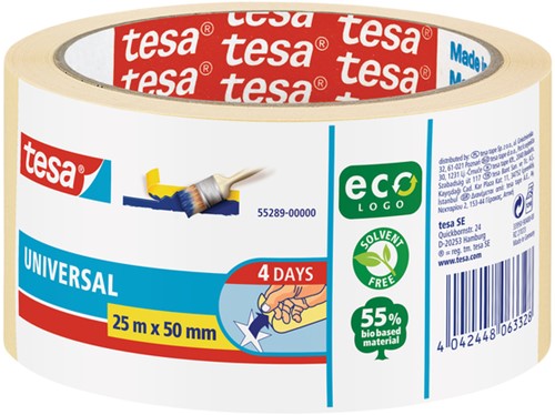 Afplaktape tesa Economy 50mmx25m beige 1 Rol
