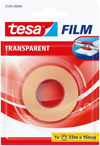Plakband tesafilm 33mx15mm Transparant blister 1 Stuk