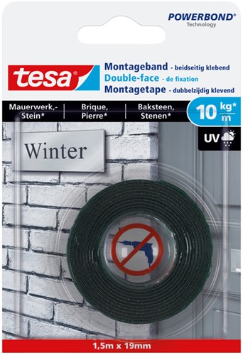 Montagetape tesa baksteen dubbelz 1.5mx19mm 1 Rol