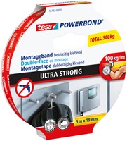 Montagetape tesa Ultra strong dubbelz 5mx19mm wit 1 Rol