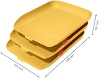 Brievenbak Leitz Cosy set van 3 A4 geel 3 Stuk-2