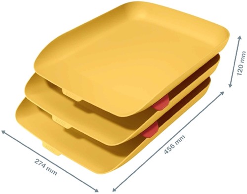 Brievenbak Leitz Cosy set van 3 A4 geel 3 Stuk-2