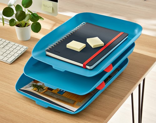 Brievenbak Leitz Cosy set van 3 A4 blauw 3 Stuk-3