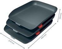 Brievenbak Leitz Cosy set van 3 A4 fluweel grijs 3 Stuk-2