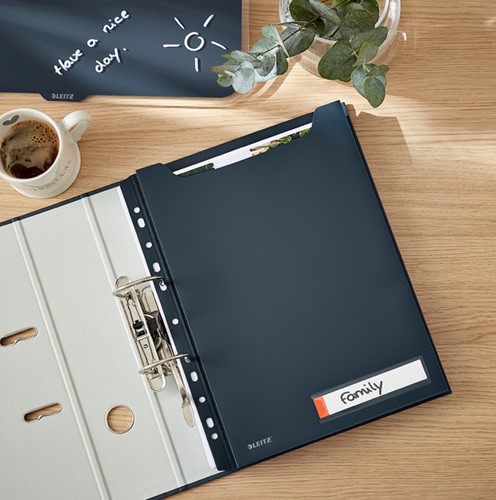 U-map Leitz Cosy harmonica A4 perforatie PP grijs 3 Stuk-1