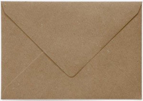 Envelop Papicolor EA5 156x220mm recycled kraft bruin pak à 6 stuks
