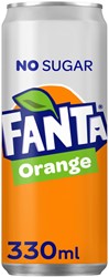 Frisdrank Fanta orange zero blik 330ml 330 Milliliter