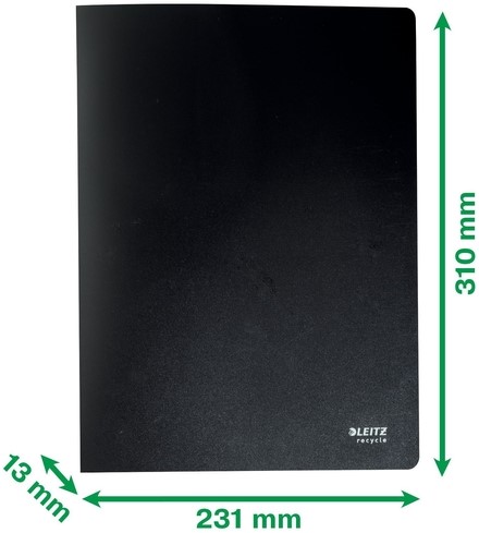 Showmap Leitz Recycle A4 40-tassen gerecycled PP zwart-2