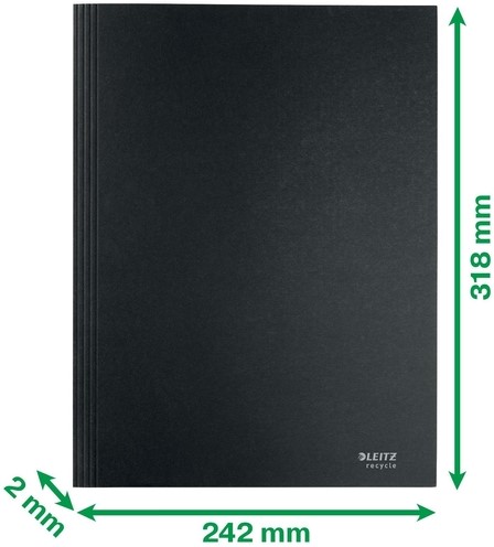 Dossiermap Leitz Recycle A4 3kleps karton zwart 1 Stuk-3