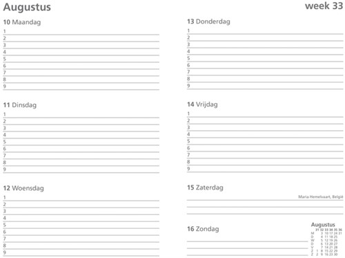 Schoolagenda 2026-2027 Ryam Studie Uni 7d/2p rood 1 Stuk-2