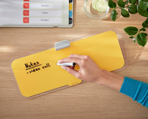 GLAS DESKTOP PAD LEITZ COSY GEEL 1 Stuk-2