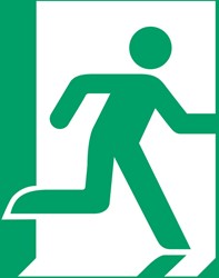 Pictogram Djois Nooduitgang rechts 200x200mm gn 1 Stuk