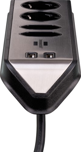 Stekkerdoos Brennenstuhl Estilo 4vdig USB 2m zwart 1 Stuk-2