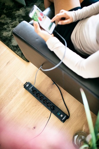 Stekkerdoos Brennenstuhl Prem 6vdig  2USB 3m zwart 1 Stuk-2