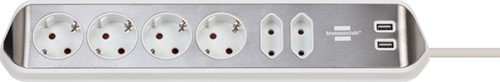 Stekkerdoos Brennenstuhl Estilo 6vdig USB 2m wt 1 Stuk